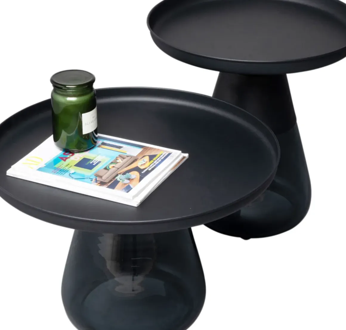 Sidobord Bottiglia Smoke - Mörkgrå, Ø50cm - KARE Design