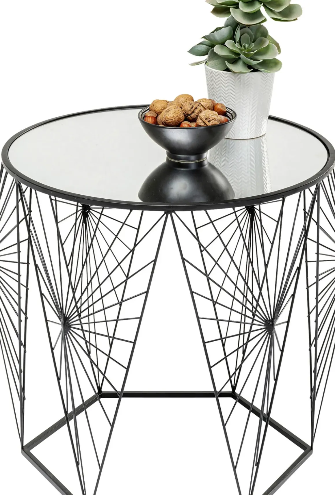 Sidobord Cobweb - Svart/Glas, Set med 2 Bord - KARE Design