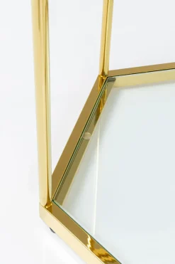 Sidobord Comb - Guld/Glas, 55x55cm - KARE Design