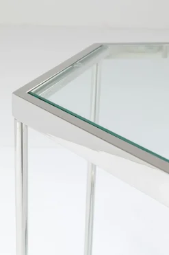 Sidobord Comb - Silver/Glas, 55x55cm - KARE Design
