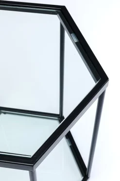 Sidobord Comb - Svart Stål/Glas, 55x55cm - KARE Design