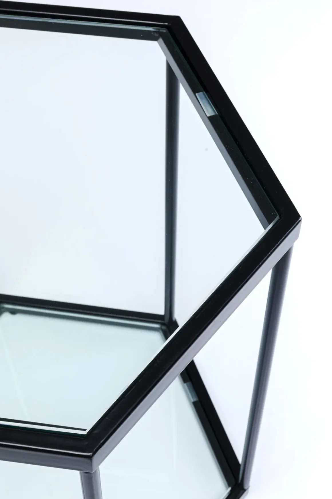 Sidobord Comb - Svart Stål/Glas, 55x55cm - KARE Design