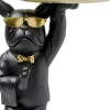 Sidobord Cool Bulldog - Bulldog Med Bricka, Svart, 55x34cm - KARE Design