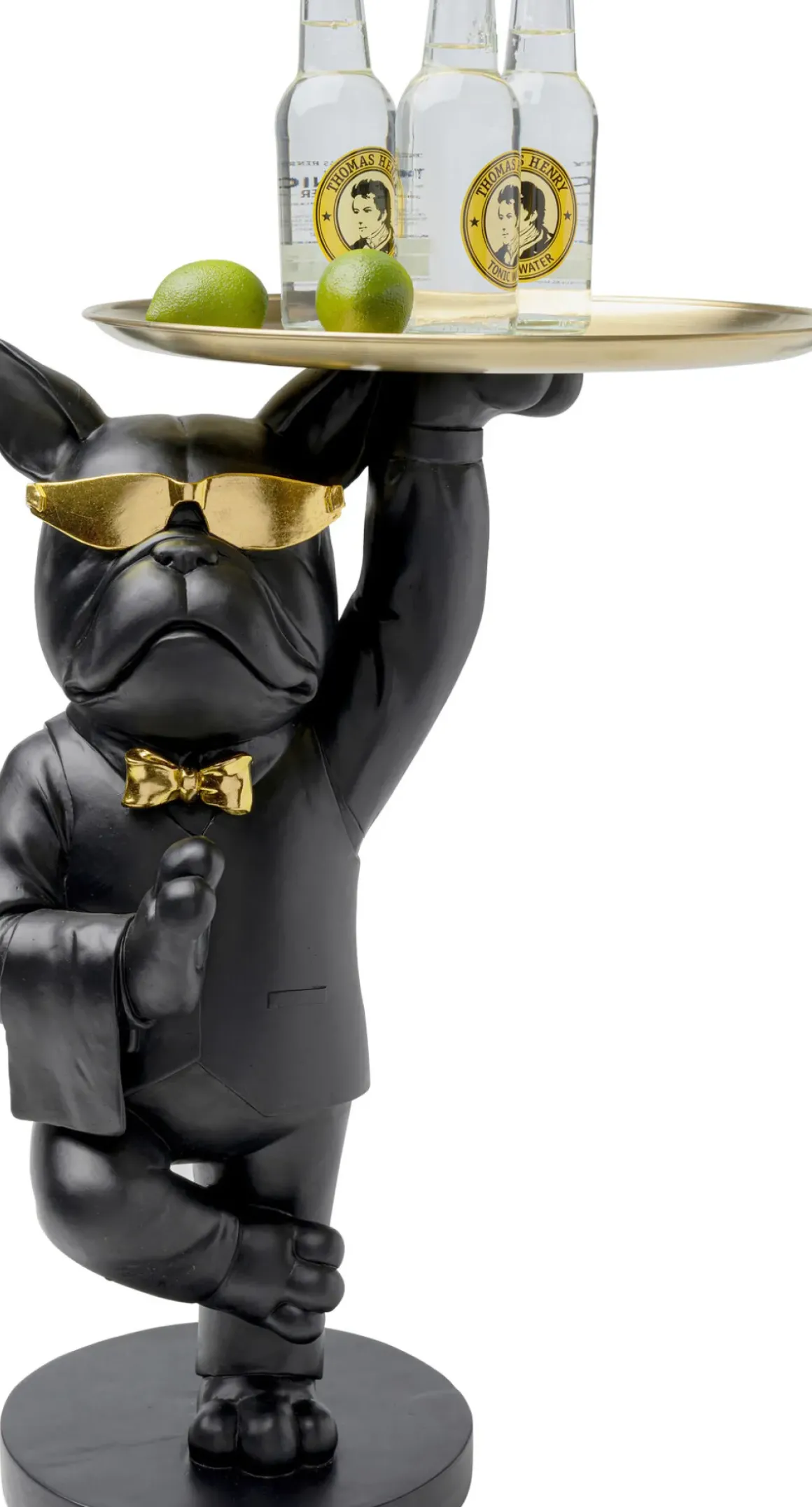 Sidobord Cool Bulldog - Bulldog Med Bricka, Svart, 55x34cm - KARE Design