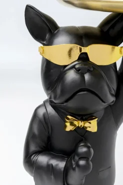 Sidobord Cool Bulldog - Bulldog Med Bricka, Svart, 55x34cm - KARE Design