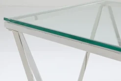 Sidobord Cristallo - Silver/Glas, 50x50cm - KARE Design