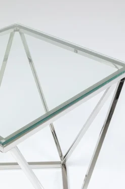Sidobord Cristallo - Silver/Glas, 50x50cm - KARE Design