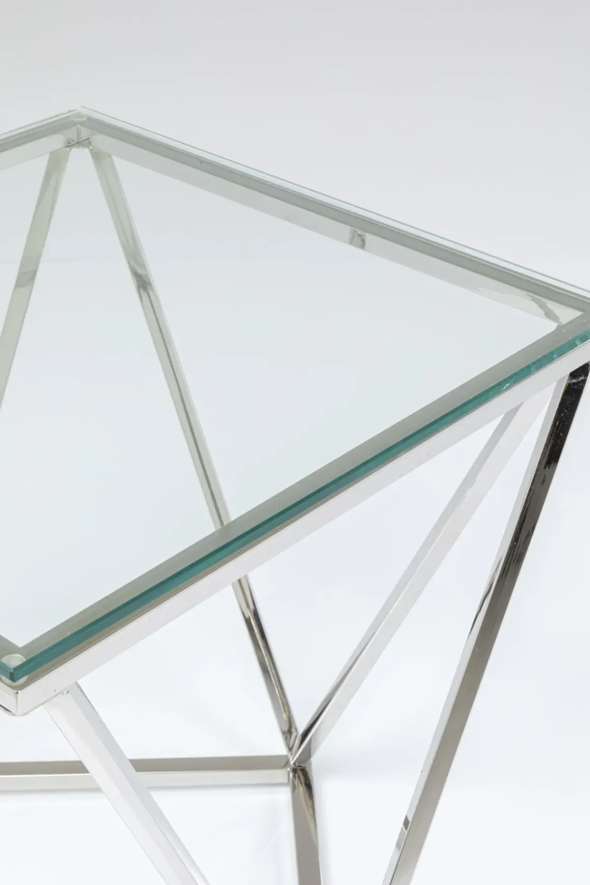 Sidobord Cristallo - Silver/Glas, 50x50cm - KARE Design