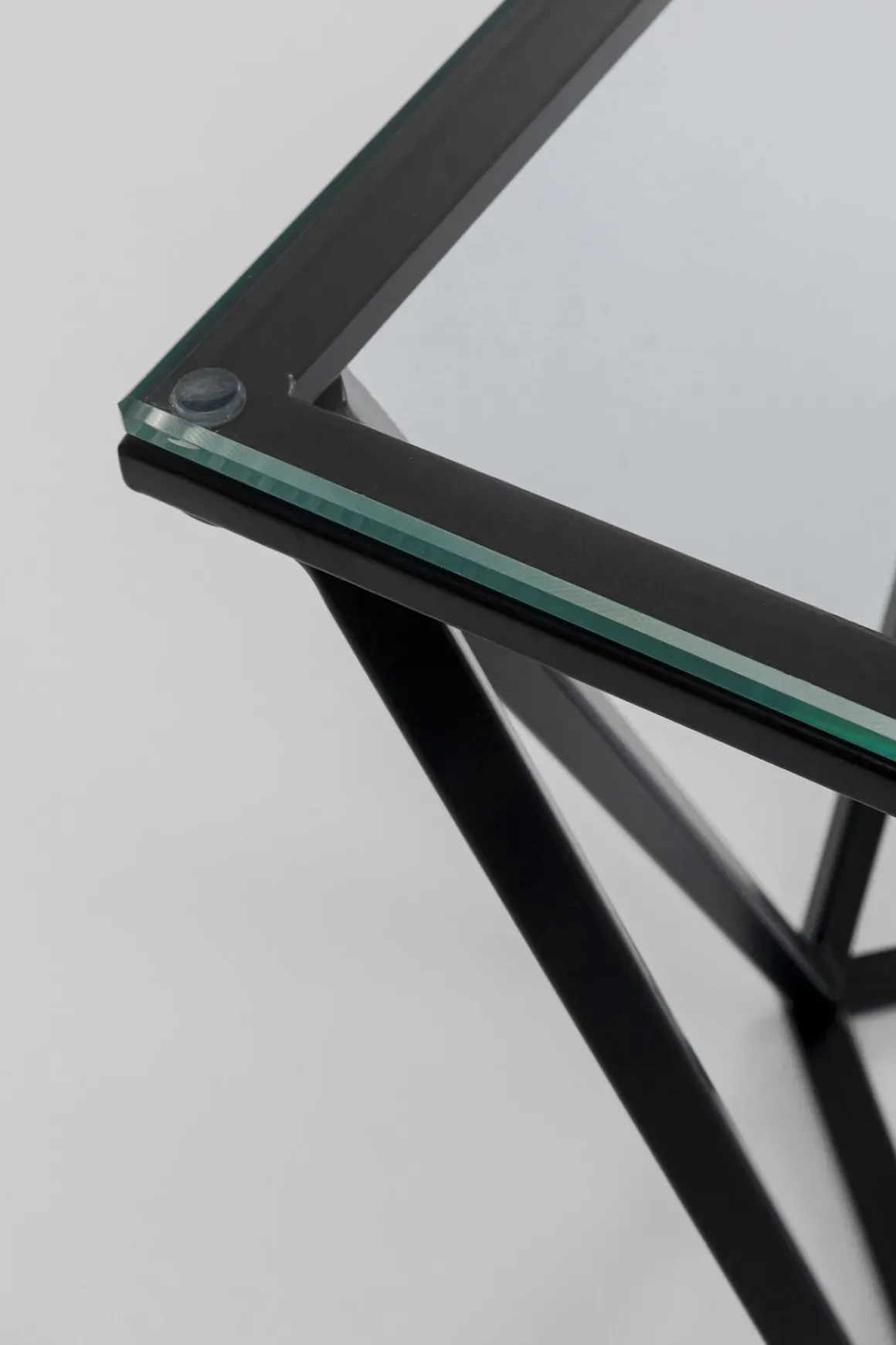 Sidobord Cristallo - Svart/Glas, 50x50cm - KARE Design