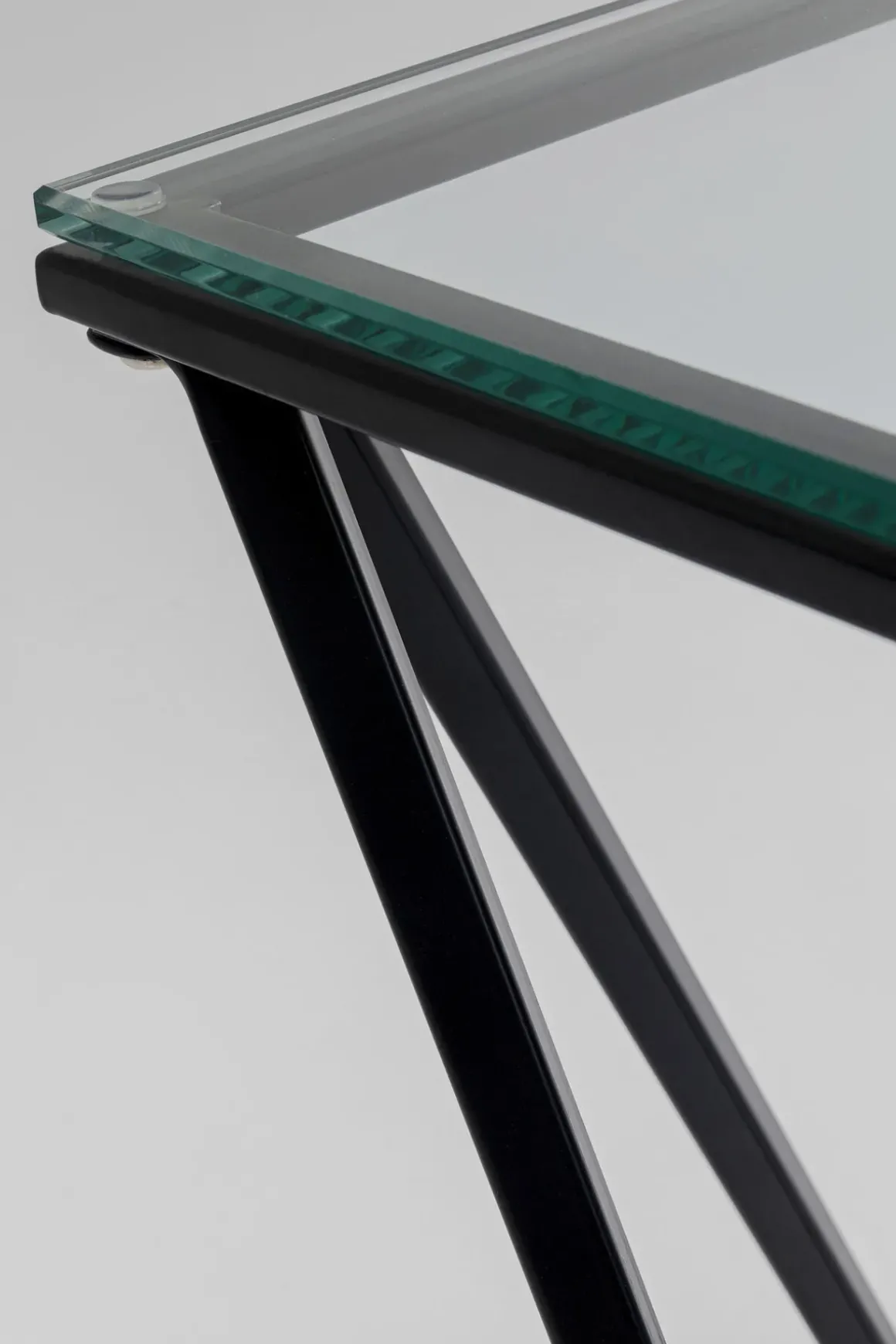Sidobord Cristallo - Svart/Glas, 50x50cm - KARE Design