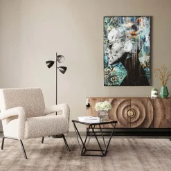 Sidobord Cristallo - Svart/Glas, 50x50cm - KARE Design