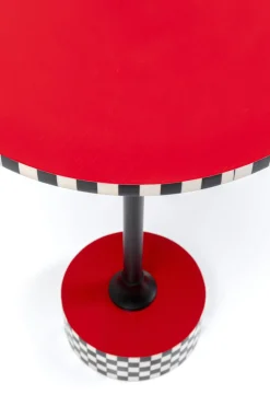 Sidobord Domero Checkers - Röd Ø40cm - KARE Design