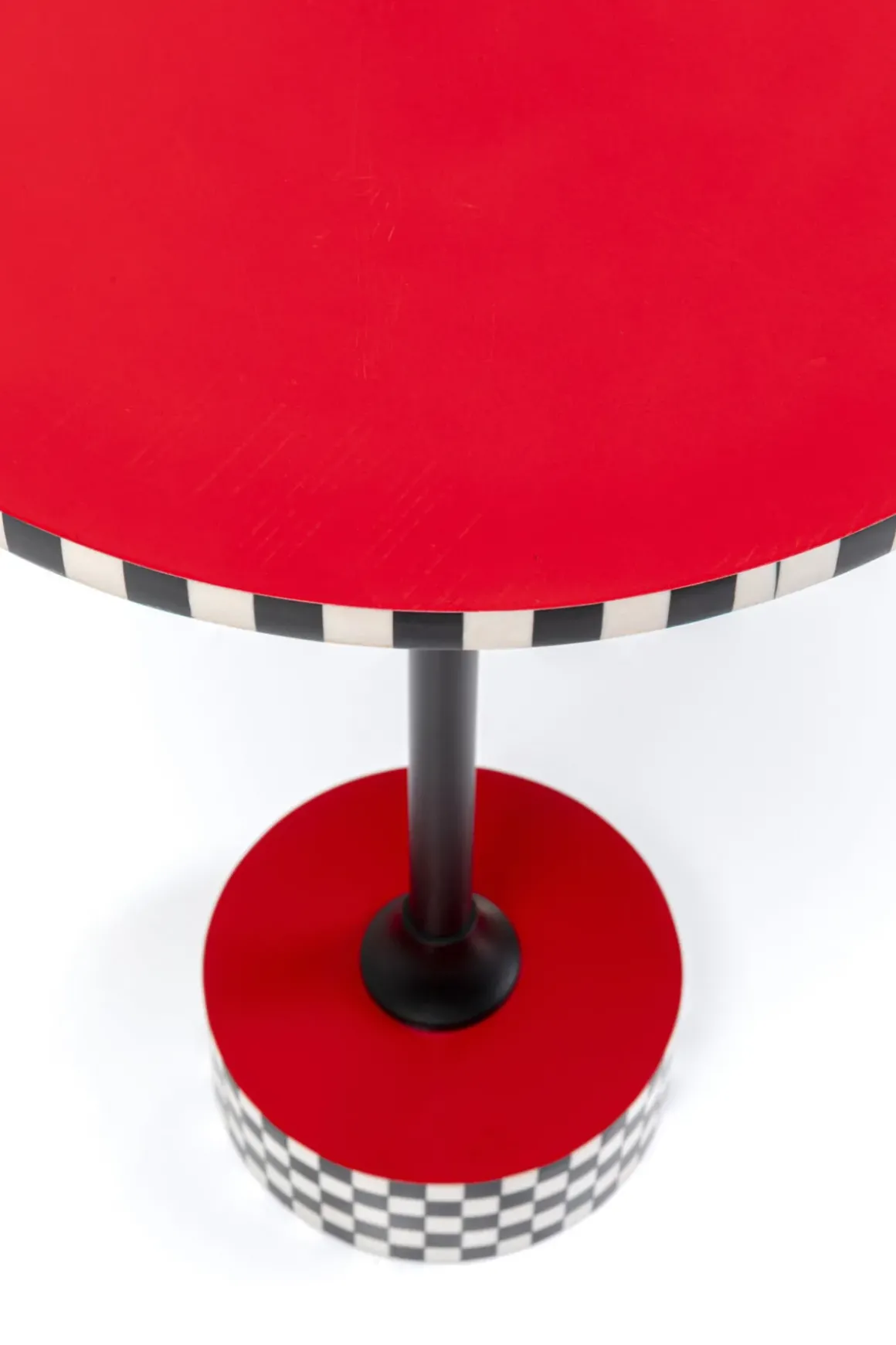 Sidobord Domero Checkers - Röd Ø40cm - KARE Design