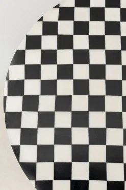 Sidobord Domero Chess - Svart/Vit Ø25cm - KARE Design