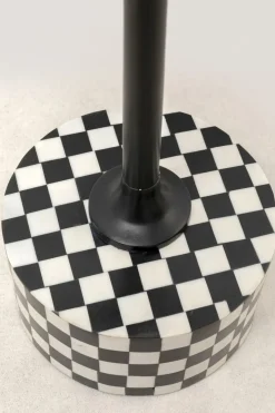Sidobord Domero Chess - Svart/Vit Ø25cm - KARE Design