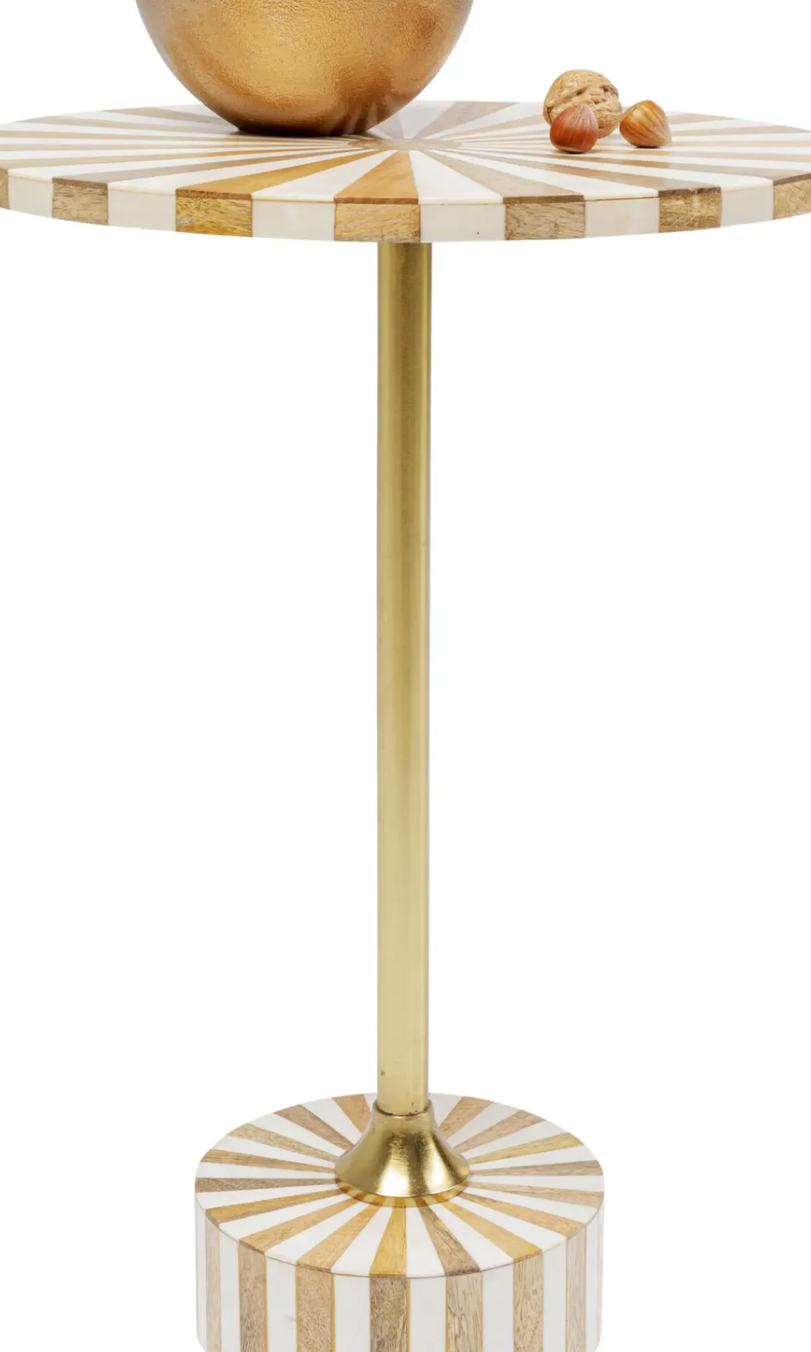 Sidobord Domero Cirque - Guld/Vit Ø40cm - KARE Design