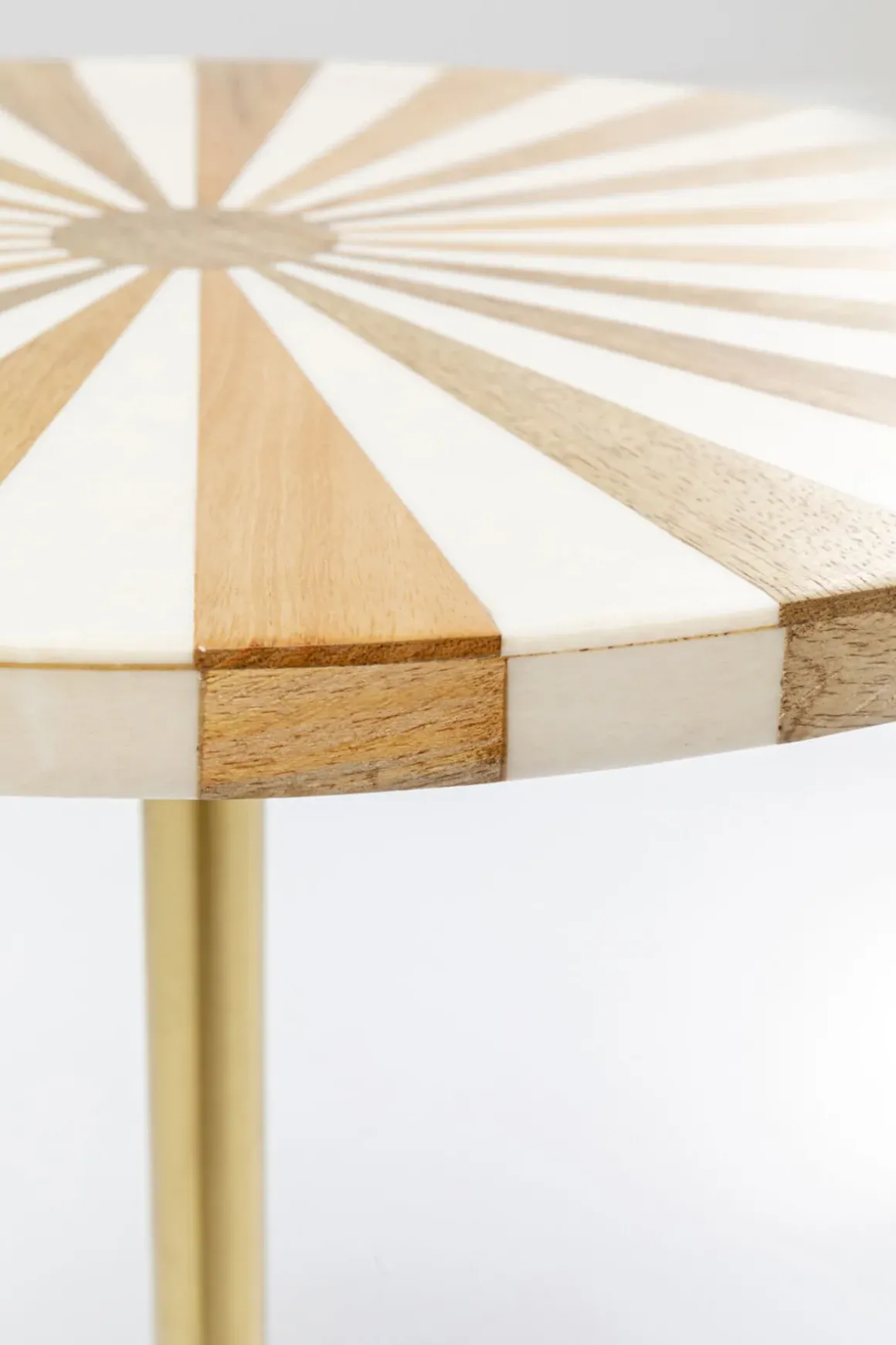 Sidobord Domero Cirque - Guld/Vit Ø40cm - KARE Design