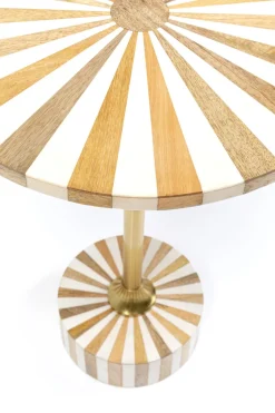 Sidobord Domero Cirque - Guld/Vit Ø40cm - KARE Design