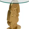 Sidobord 2 Faces - Glas/Guld, Ø55cm - KARE Design