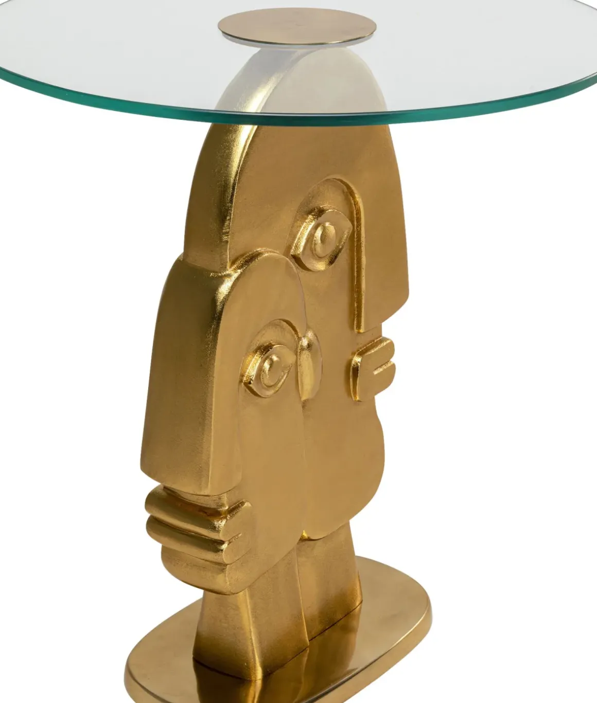 Sidobord 2 Faces - Glas/Guld, Ø55cm - KARE Design