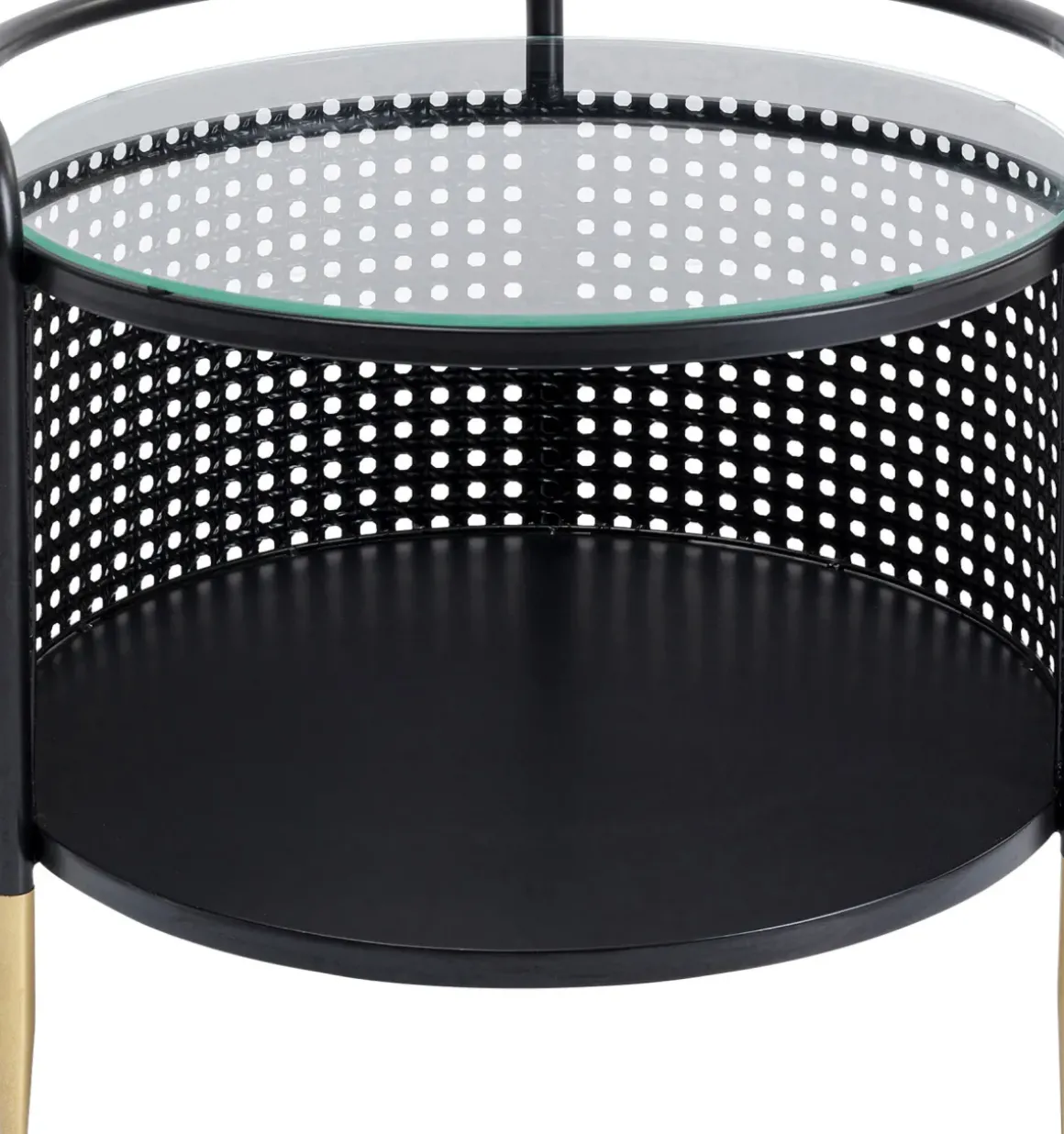 Sidobord Fence - Svart, Ø45cm - KARE Design