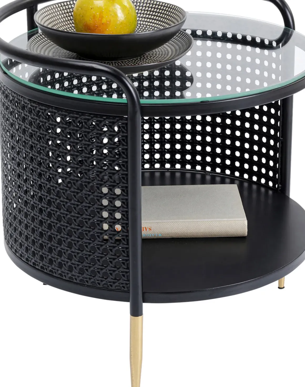 Sidobord Fence - Svart, Ø45cm - KARE Design