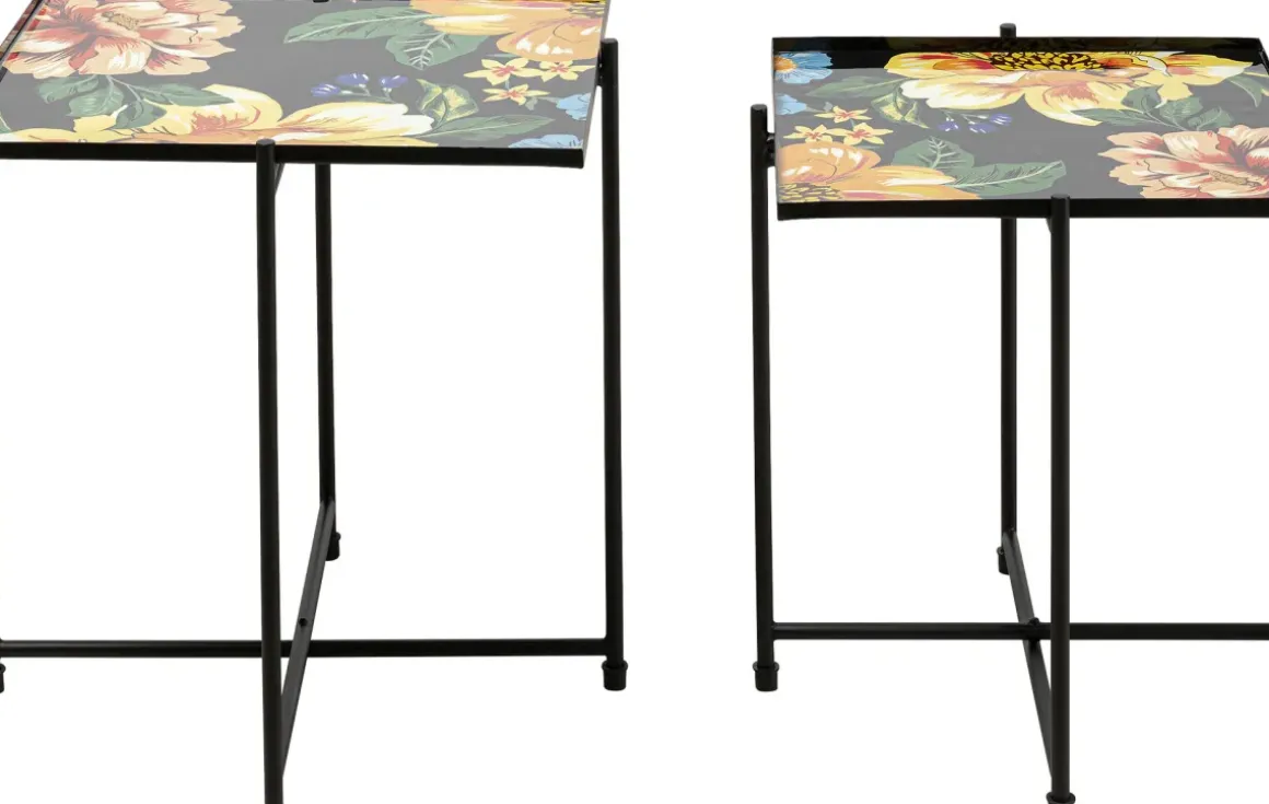 Sidobord Flowers Kvadrat - Set med 2 Bord - KARE Design