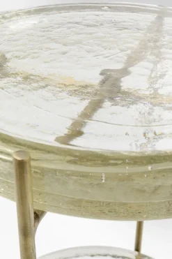 Sidobord Ice Dubbel - Glas/Guld Ø30 - KARE Design