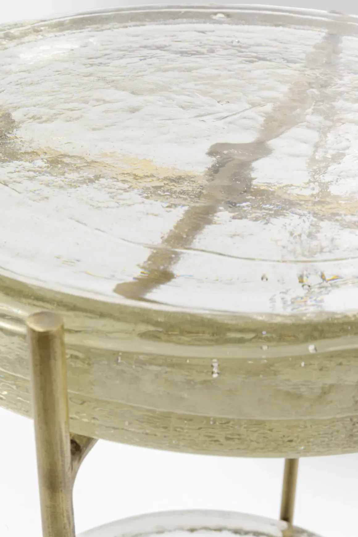 Sidobord Ice Dubbel - Glas/Guld Ø30 - KARE Design