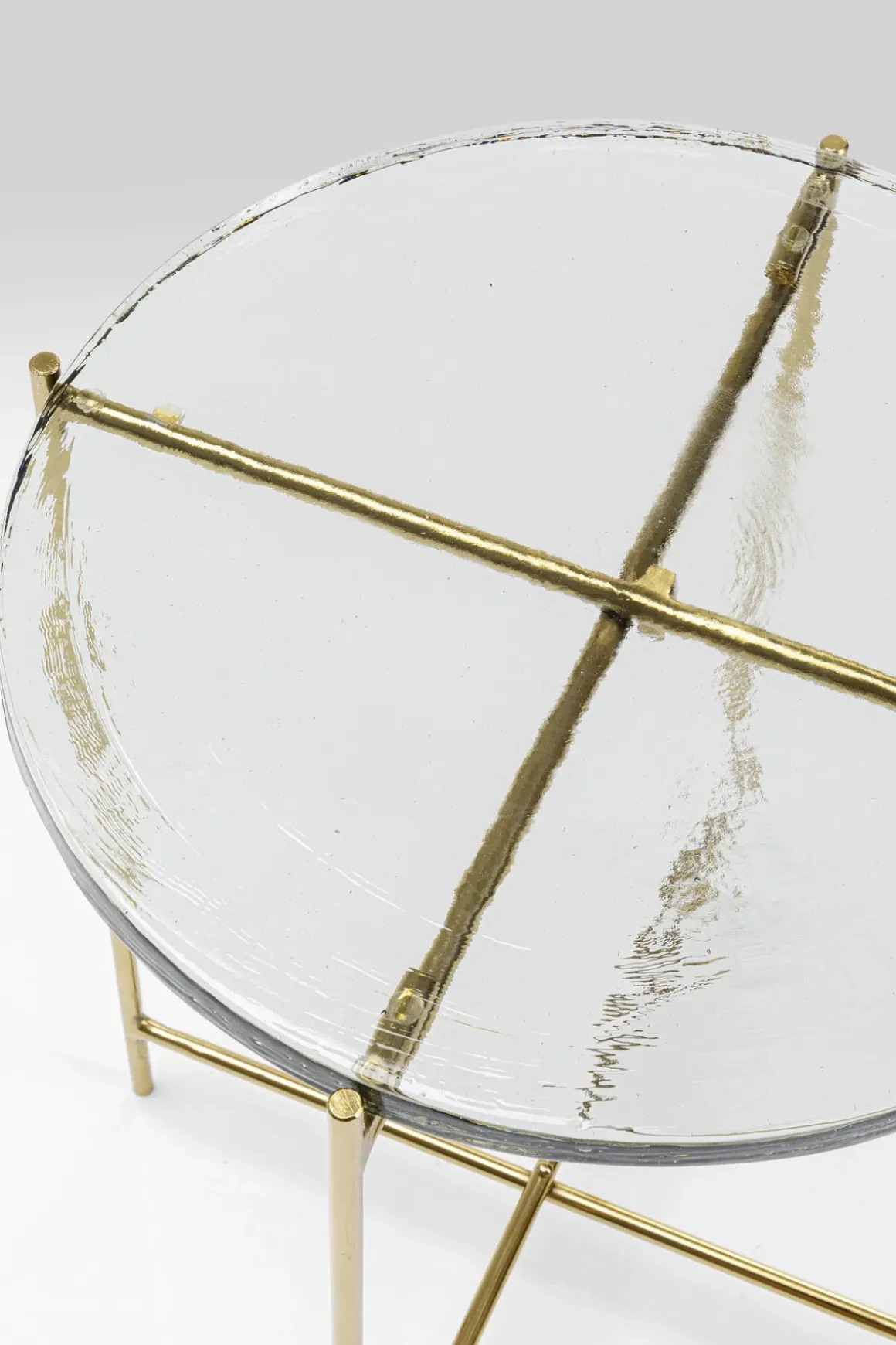 Sidobord Ice - Glas/Guld, Ø40 - KARE Design