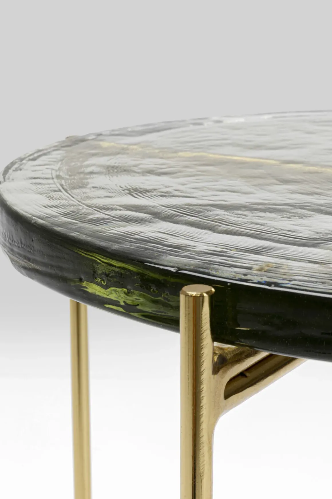 Sidobord Ice - Glas/Guld, Ø40 - KARE Design