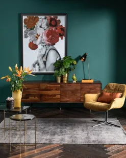 Sidobord Ice - Glas/Guld, Ø40 - KARE Design