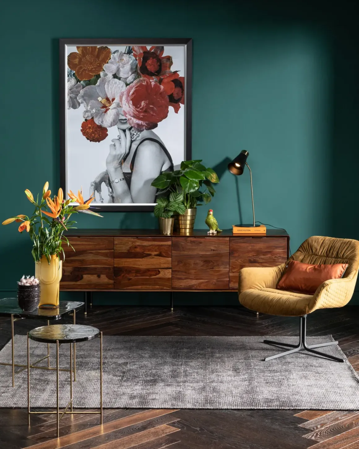Sidobord Ice - Glas/Guld, Ø40 - KARE Design