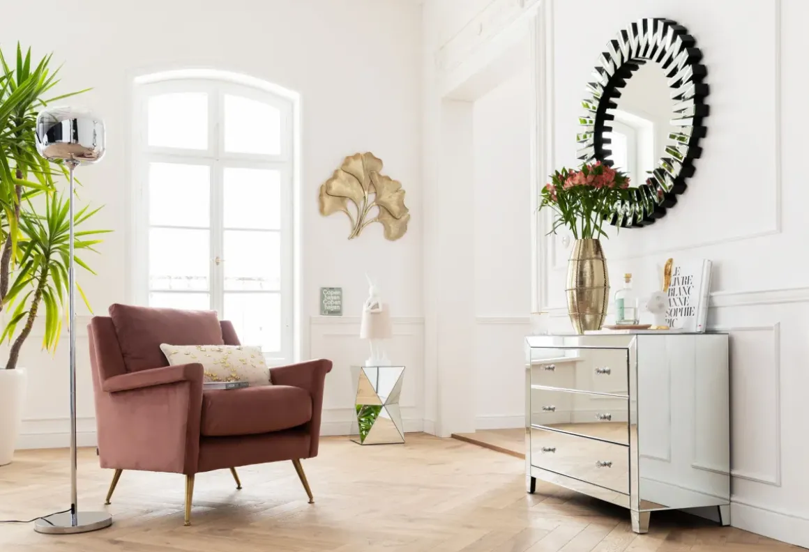 Sidobord Luxury Triangle - Spegelglas - KARE Design