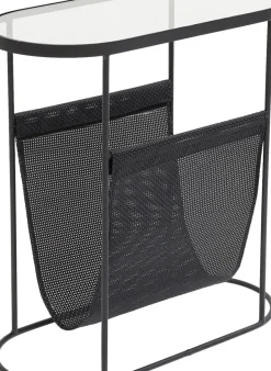 Sidobord Mesh - med Magasinhållare, Svart Stål - KARE Design
