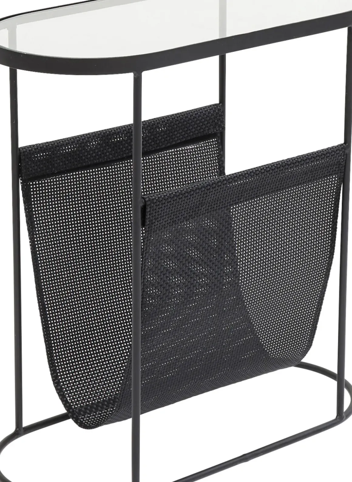 Sidobord Mesh - med Magasinhållare, Svart Stål - KARE Design