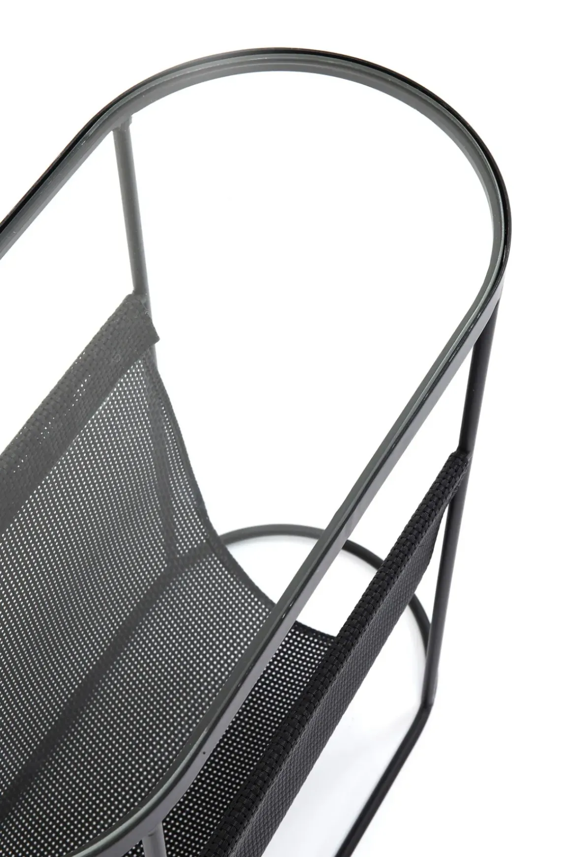 Sidobord Mesh - med Magasinhållare, Svart Stål - KARE Design