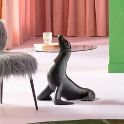 Sidobord Sea Lion - Sjölejon, Svart, Ø50cm - KARE Design