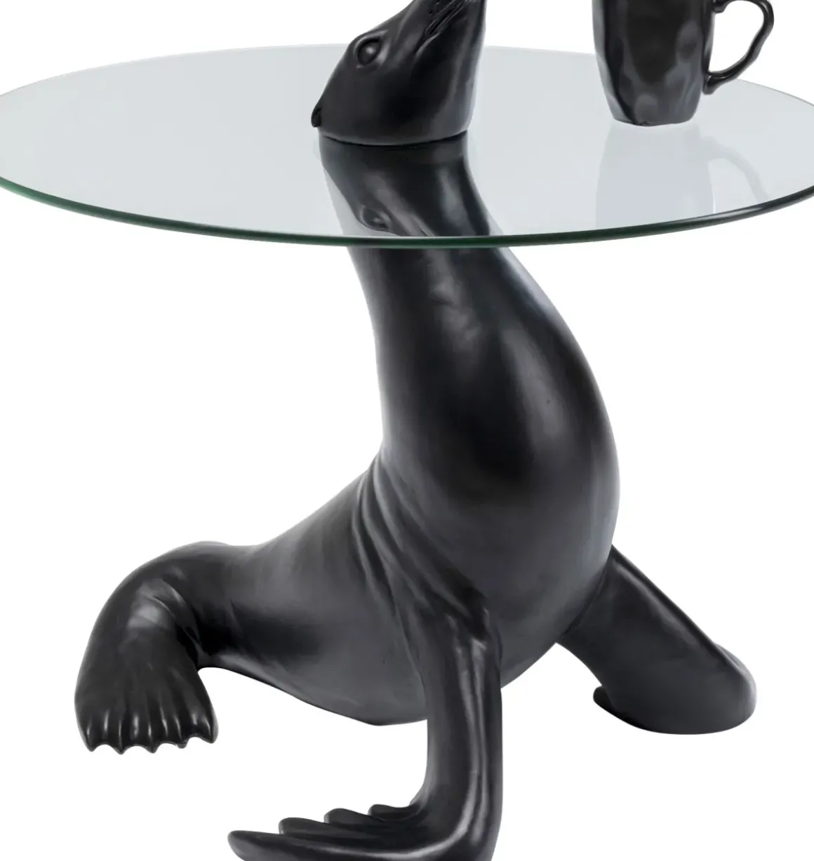 Sidobord Sea Lion - Sjölejon, Svart, Ø50cm - KARE Design