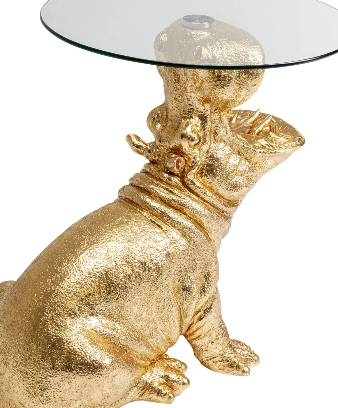 Sidobord Sitting Hippo - Flodhäst, Guld, Ø48cm - KARE Design