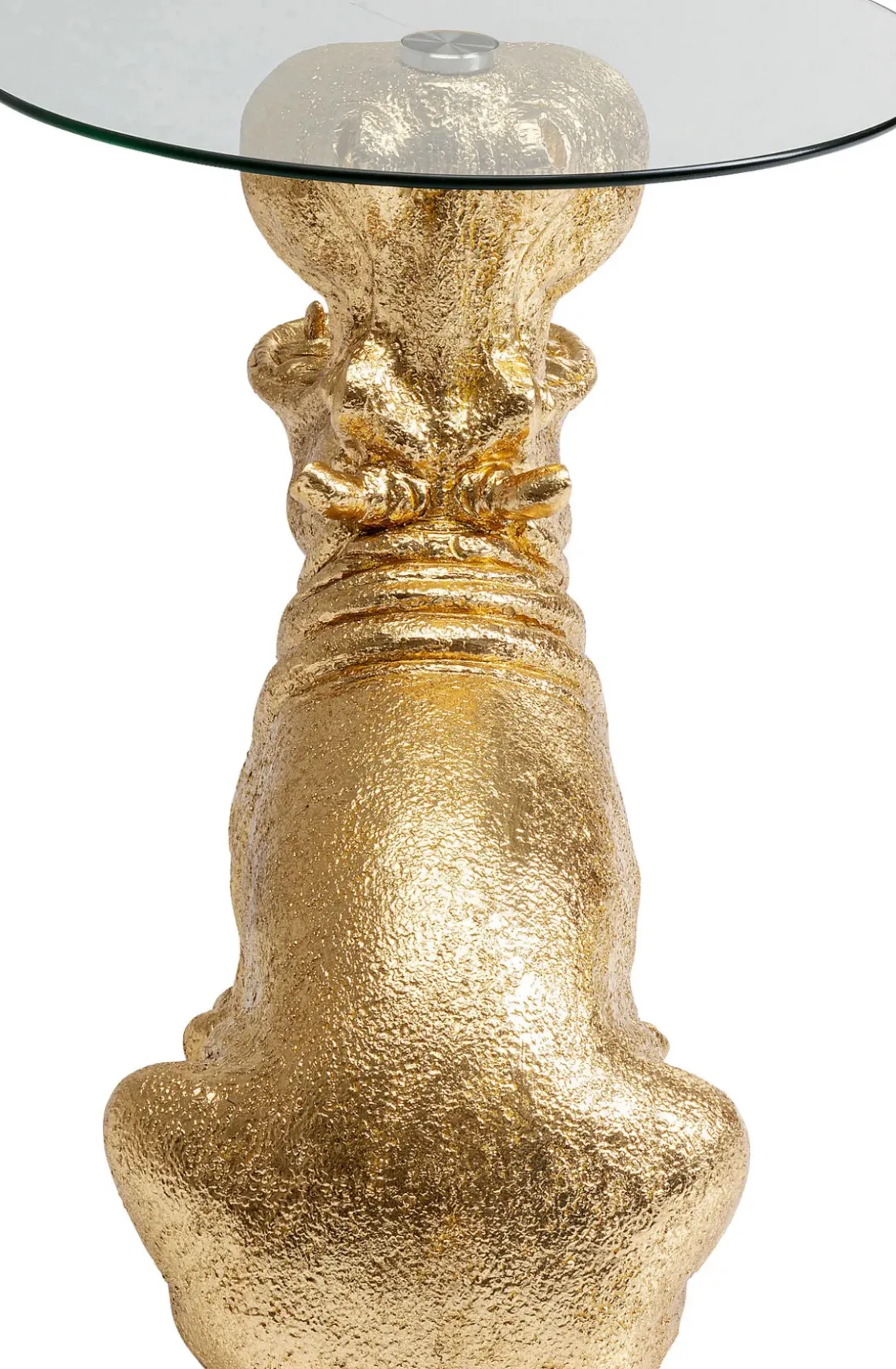 Sidobord Sitting Hippo - Flodhäst, Guld, Ø48cm - KARE Design