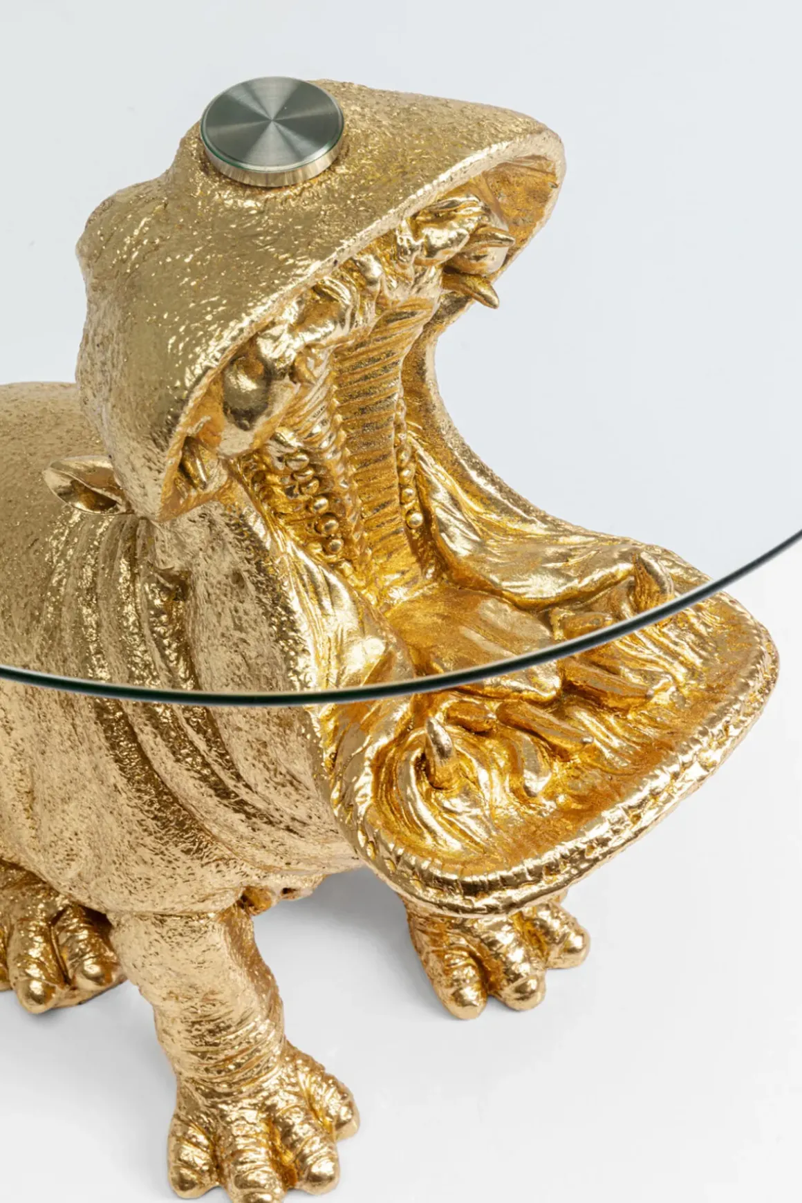 Sidobord Sitting Hippo - Flodhäst, Guld, Ø48cm - KARE Design