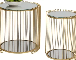 Sidobord Wire Double - Mässing, set med 2 bord - KARE Design