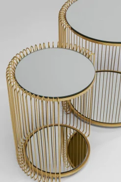 Sidobord Wire Double - Mässing, set med 2 bord - KARE Design