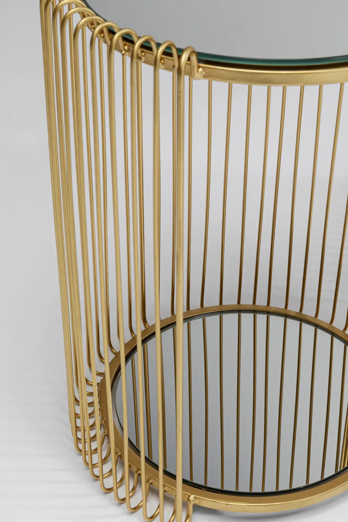 Sidobord Wire Double - Mässing, set med 2 bord - KARE Design