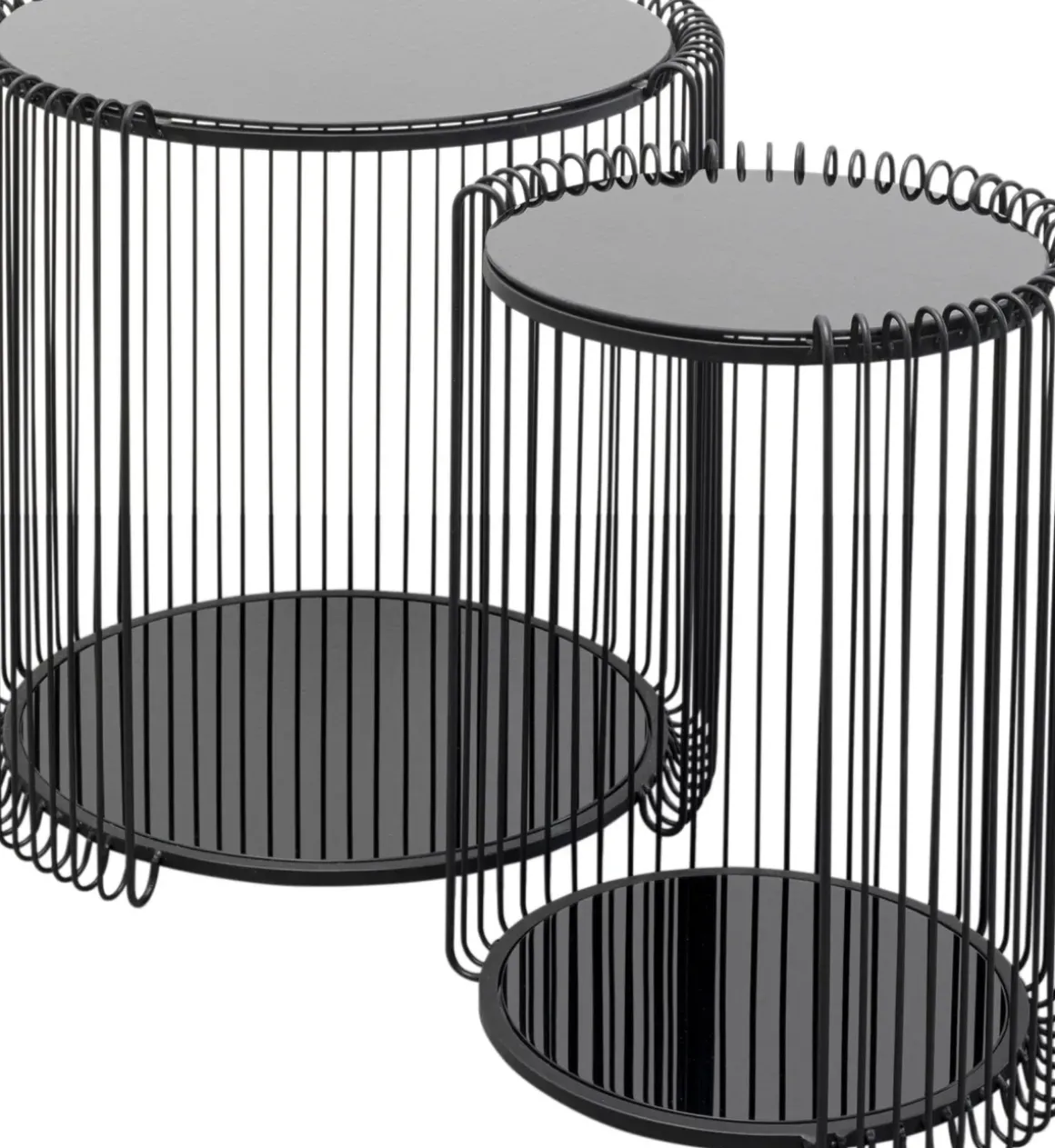Sidobord Wire Double - Svart, set med 2 bord - KARE Design