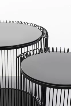 Sidobord Wire Double - Svart, set med 2 bord - KARE Design