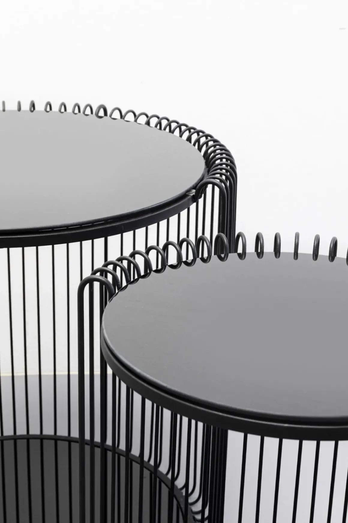 Sidobord Wire Double - Svart, set med 2 bord - KARE Design