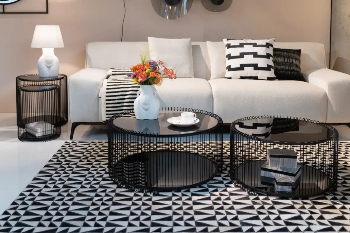 Sidobord Wire Double - Svart, set med 2 bord - KARE Design