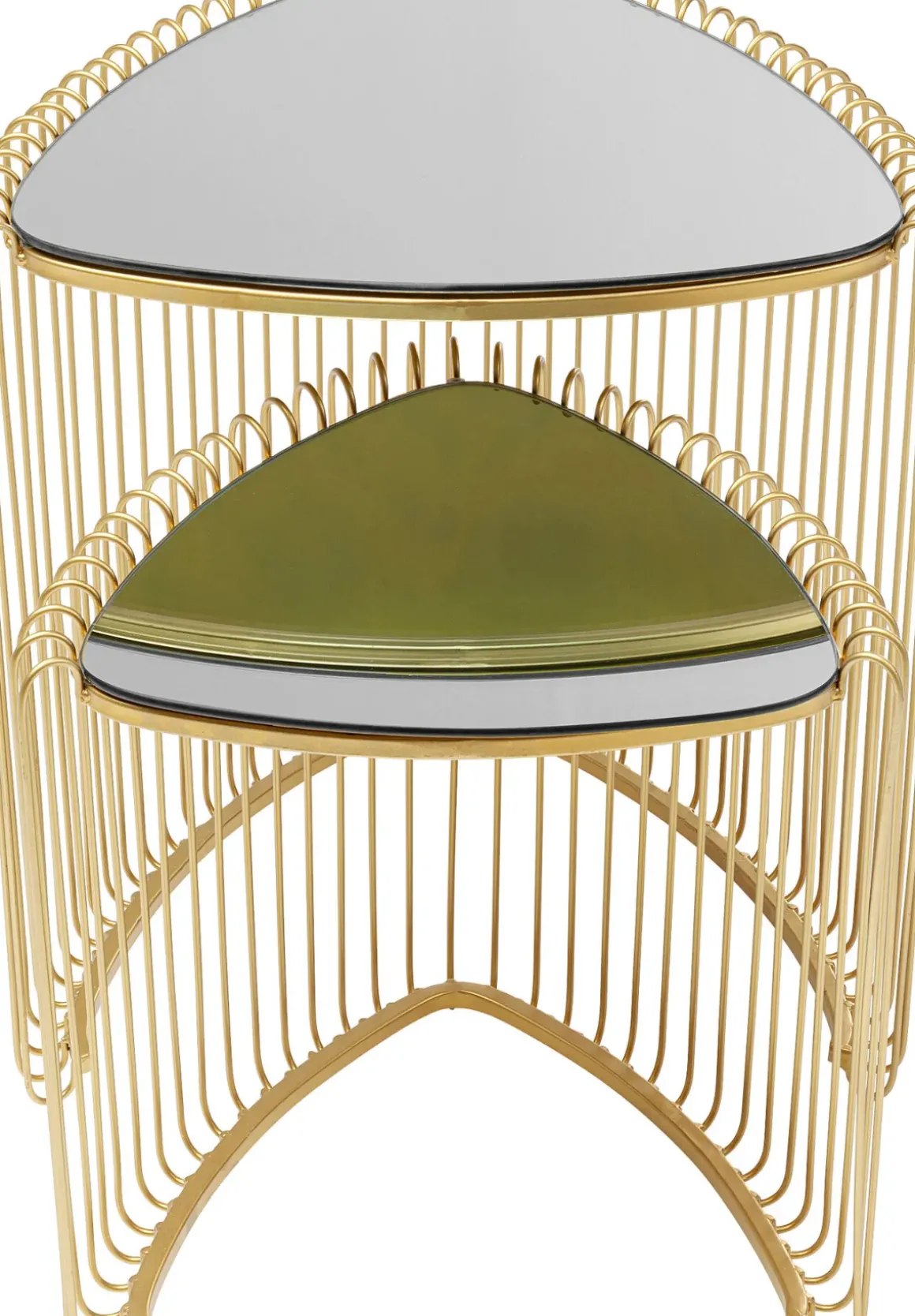 Sidobord Wire Triangle - Guld, 2-set - KARE Design